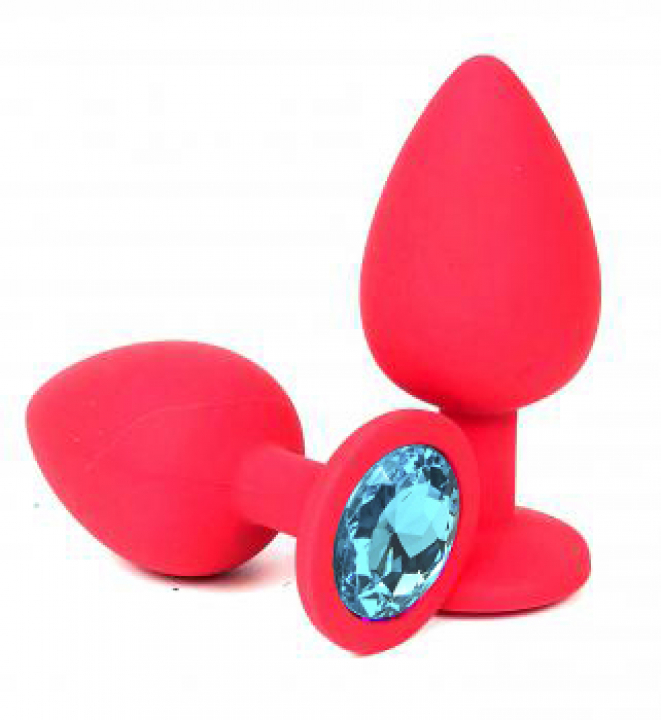 Пробка с голубым кристаллом "Vandersex" красная, M 